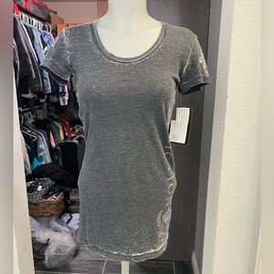 NWT Affliction Ascella Black Burnout Short Sleeve Top